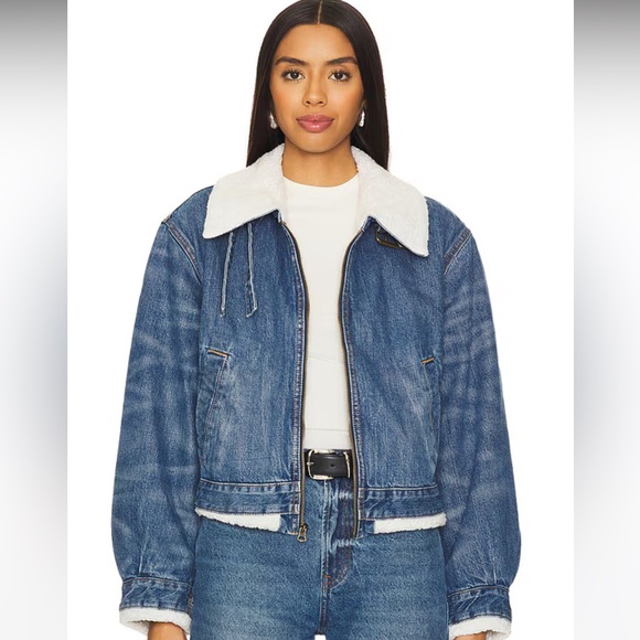 RE/DONE Aviator Jacket in Barnyard Denim Size XS - Picture 1 of 12
